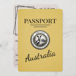 Yellow Australia Passport Bewaar de datum Save The Date