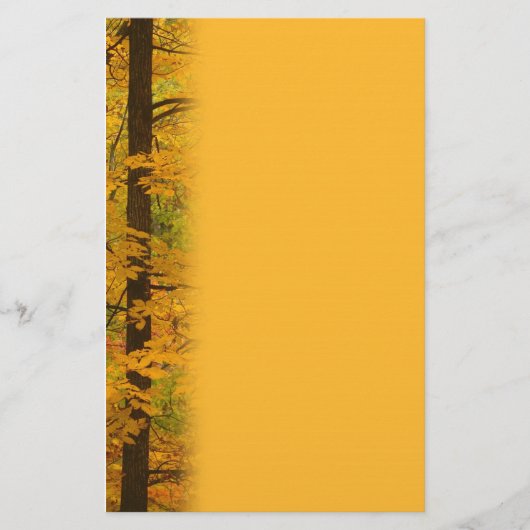 Yellow Autumn Forest Wedding Briefpapier (Voorkant)