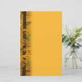 Yellow Autumn Forest Wedding Briefpapier (Staand voorkant)