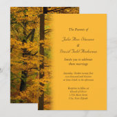 Yellow Autumn Forest Wedding Kaart (Voorkant / Achterkant)