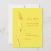 Yellow Autumn Wheat Wedding Response Kaart (Voorkant)