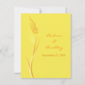Yellow Autumn Wheat Wedding Response Kaart (Achterkant)