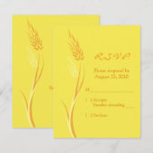 Yellow Autumn Wheat Wedding Response Kaart (Voorkant / Achterkant)