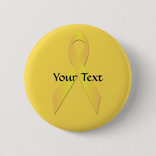 Yellow Awareness Ribbon Button Sjabloon (Voorkant)