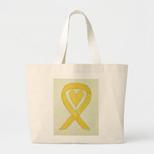 Yellow Awareness Ribbon Custom Art Canvas tas