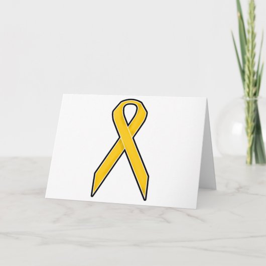 Yellow Awareness Ribbon Kaart (Voorkant)