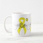 Yellow Awareness Ribbon with Butterfly Coffee Mug Koffiemok (Links)