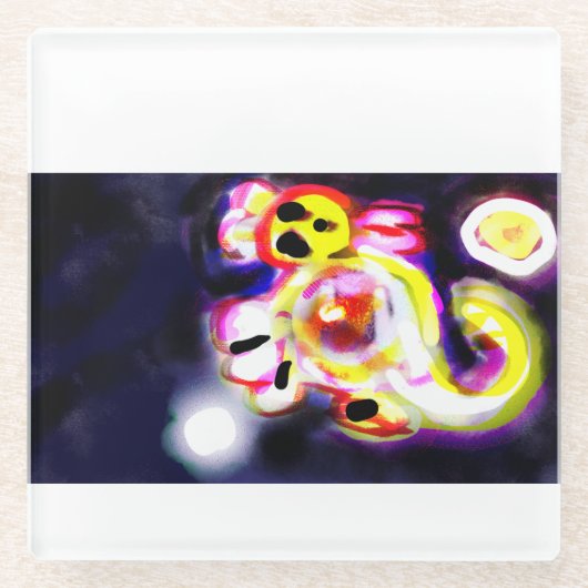 Yellow axolotl fun  glazen onderzetter (Voorkant)