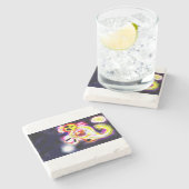 Yellow axolotl fun  stenen onderzetter (Zijkant)