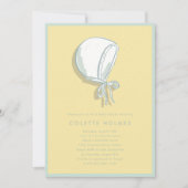 Yellow Baby Bonnet Baby shower Invitation Save The Date (Voorkant)