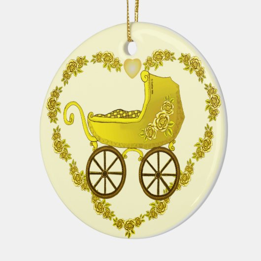 Yellow Baby Buggy ornament (Links)
