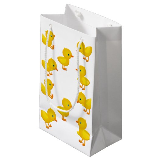 Yellow Baby Chicks Gift Bag Klein Cadeauzakje (Voorkant Gekanteld)