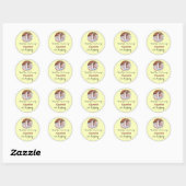 Yellow Baby Girl/Boy Thank You Birthday  Ronde Sticker (Vel)