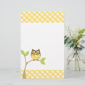 Yellow Baby Owl Briefpapier (Staand voorkant)