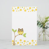Yellow Baby Owl Briefpapier (Staand voorkant)