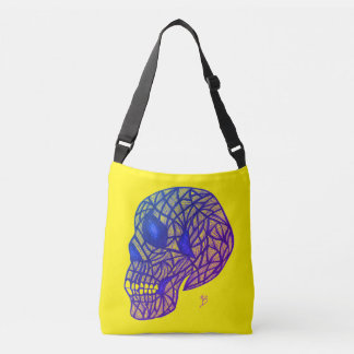 Yellow Bag With Purple Skull - Crossbody or Tote  Tas