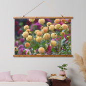 Yellow Ball Dahlias Floral Hangend Wandkleed (Slaapkamer)