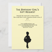 Yellow Ballerina Birthday uitnodiging (Achterkant)