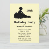 Yellow Ballerina Birthday uitnodiging (Staand voorkant)