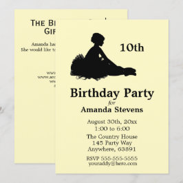 Yellow Ballerina Birthday uitnodiging