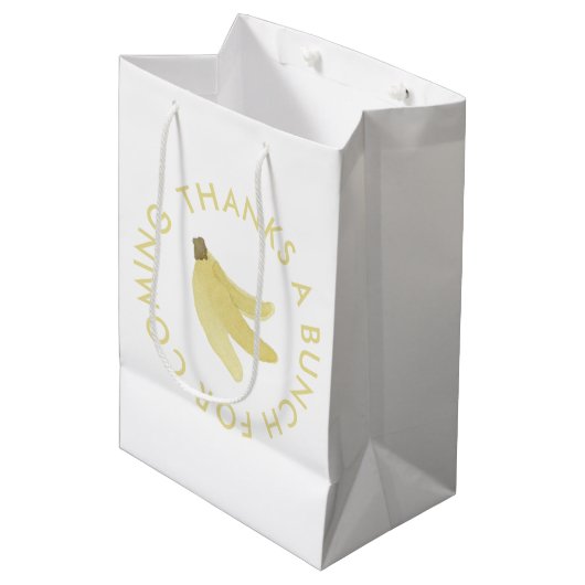 Yellow Banana Party ‘Bedankt A Bunch’ Favor Bag Medium Cadeauzakje (Voorkant Gekanteld)