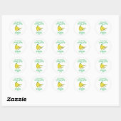 Yellow Banana Snoep Happy Birthday Ronde Sticker (Vel)