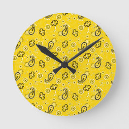 Yellow Bandana Adventure Home Decor Ronde Klok