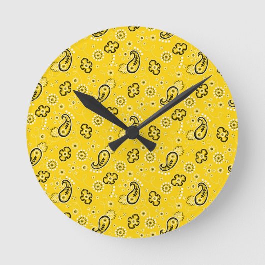 Yellow Bandana Adventure Home Decor Ronde Klok (Voorkant)