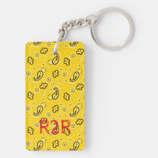 Yellow Bandana INITIALEN Grand Canyon AZ R2R Wande Sleutelhanger (achterkant)