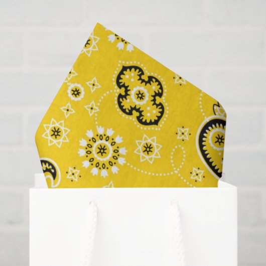 Yellow Bandana Modern Cowboy Cowgirl Fun Tissuepapier (Cadeauzakje)