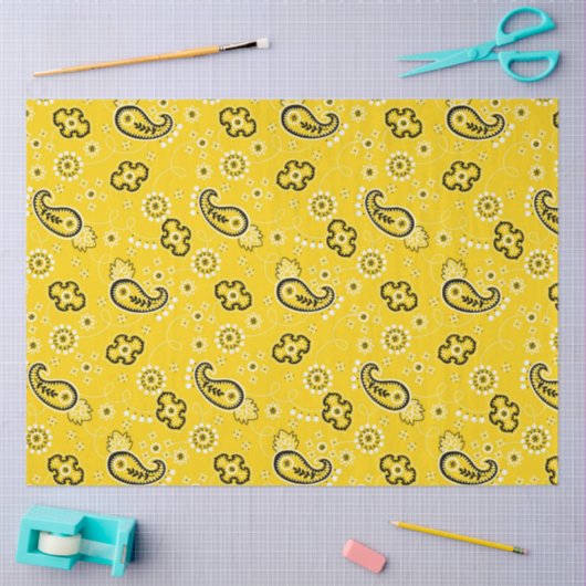 Yellow Bandana Modern Cowboy Cowgirl Fun Tissuepapier (Craft)