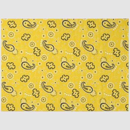 Yellow Bandana Modern Cowboy Cowgirl Fun Tissuepapier (Voorkant)