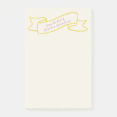 Yellow Banner Violet Purple Personalized Name Post-it® Notes (Voorkant)