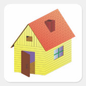 Yellow Barn House Vierkante Sticker (Voorkant)