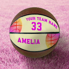 Yellow Basket Ball Girl Player Name Team Number Basketbal