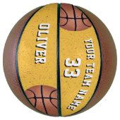 Yellow Basketball Ball Player Team Name Number Basketbal (Verticaal)