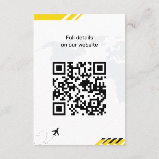 Yellow Beach Boarding Pass Trouwruimte Kaart (Achterkant)
