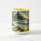 Yellow Beach Sunset Mug Mok (Midden)