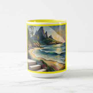 Yellow Beach Sunset Mug Mok