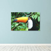 Yellow Beaked Toucan Canvas Afdruk (Insitu (Houten vloer))