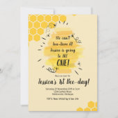 Yellow Bee 1e verjaardagsfeest uitnodiging (Voorkant)