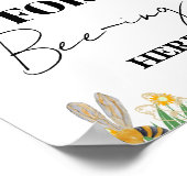 Yellow Bee Dank u Baby shower cadeau & Kaart Poster (Hoek)