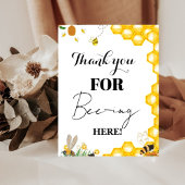 Yellow Bee Dank u Baby shower cadeau & Kaart Reclamebord Met Voetstuk