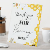Yellow Bee Dank u Baby shower cadeau & Kaart Reclamebord Met Voetstuk (Insitu)