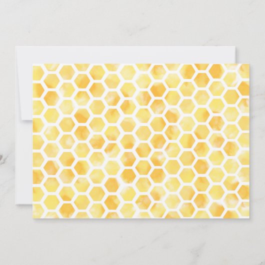 Yellow Bee Foto uitnodiging (Achterkant)