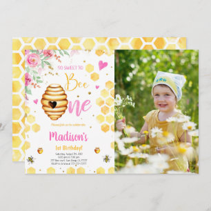 Yellow Bee Foto uitnodiging