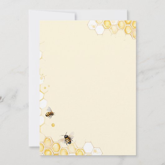 Yellow Bee Gender Reveal Party Kaart (Achterkant)