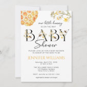 Yellow Bee Little Hunny Genderneutraal Baby shower Kaart (Voorkant)