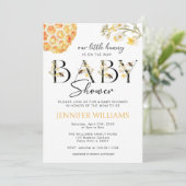 Yellow Bee Little Hunny Genderneutraal Baby shower Kaart (Staand voorkant)
