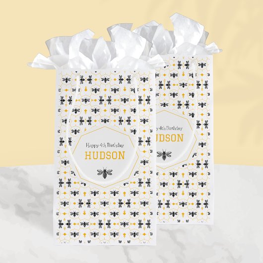 Yellow Bee Modern Kinder zomer 4e verjaardagsfeest Klein Cadeauzakje